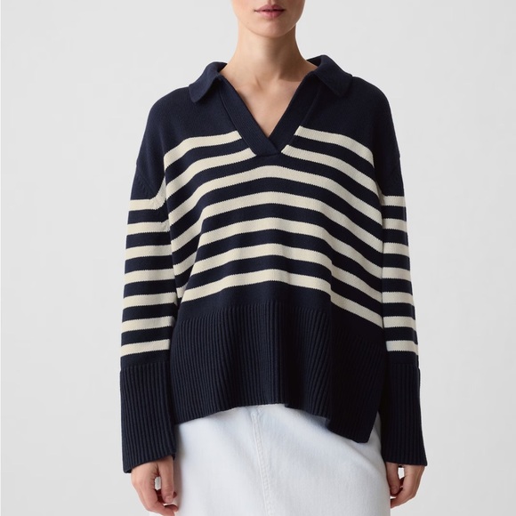 NWT GAP 24/7 Split-Hem Polo Sweater SIZE large petite - Picture 1 of 9